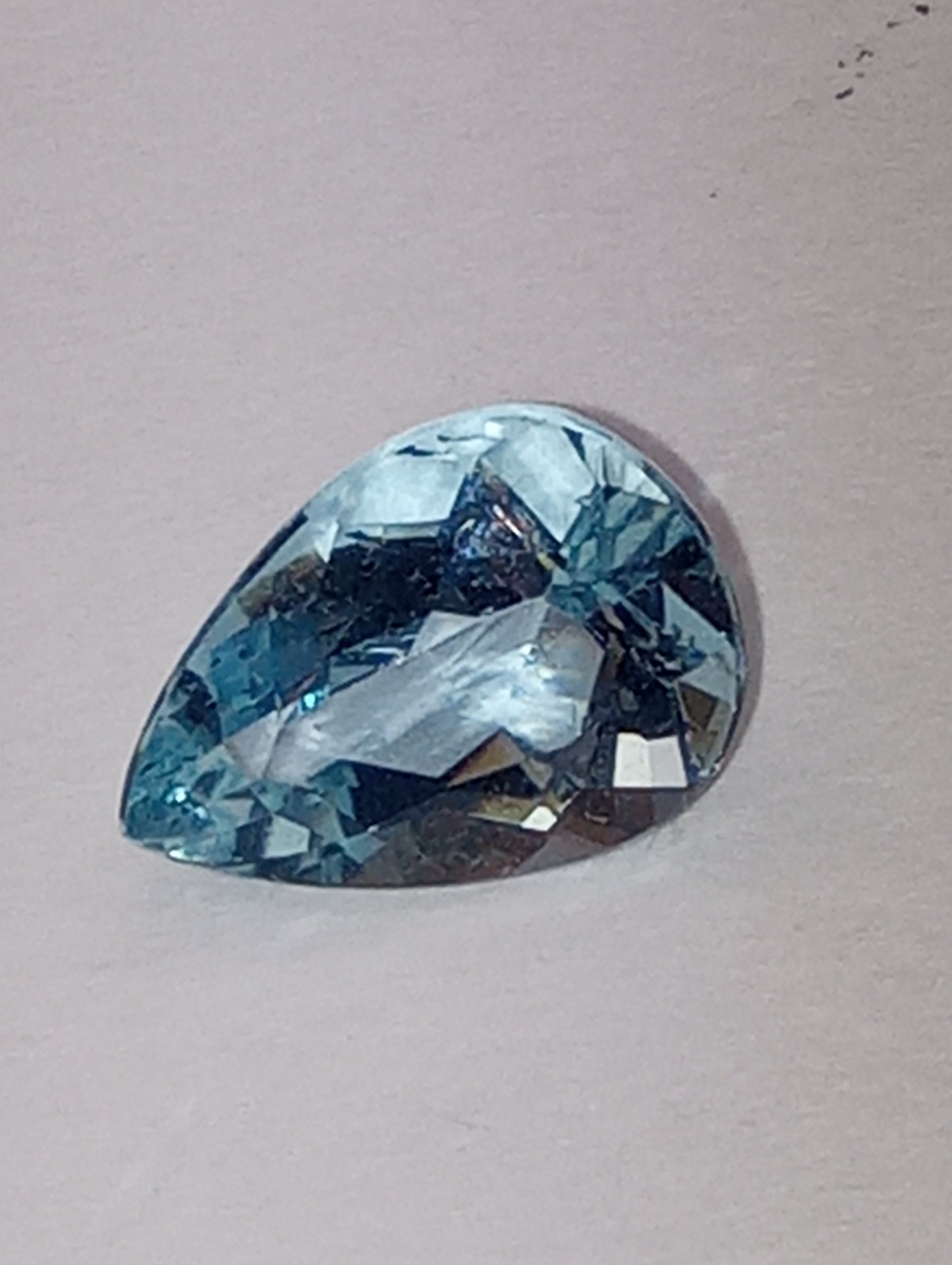 aquamarine gemstone med blue, pear cut, 1.48ct