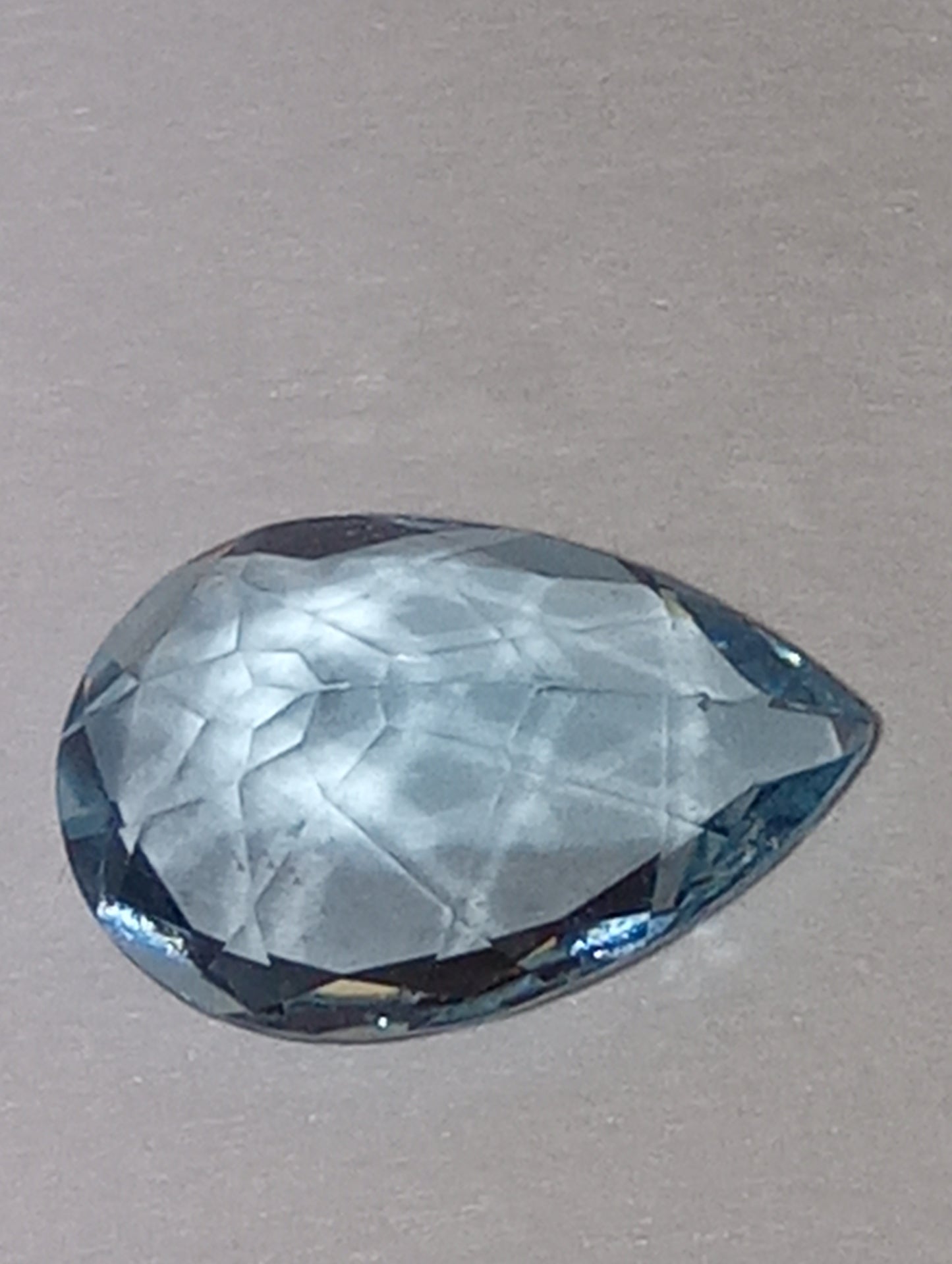 aquamarine gemstone, Brazilian Santa Maria,  med blue, 9mmx6mm pear shape, 1.13ct