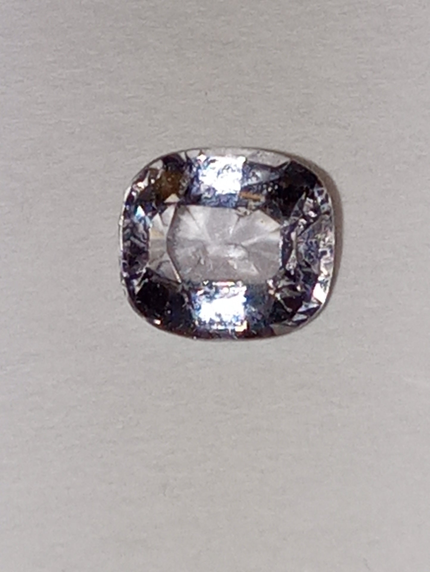 spinel gemstone Burmese, lavender, 5.5mmx 5mm cushion cut, .68ct