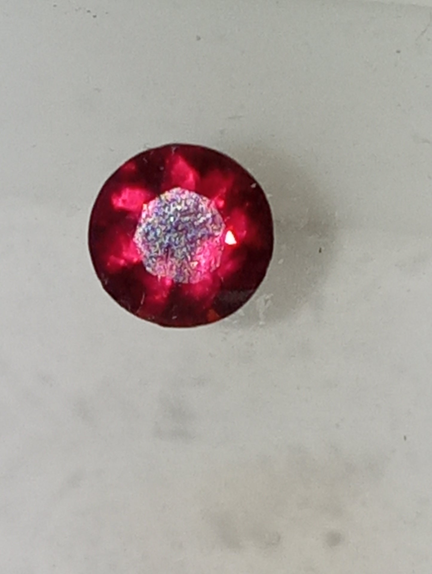 spinel gemstone Burmese, red, 5mm round cut, .60ct
