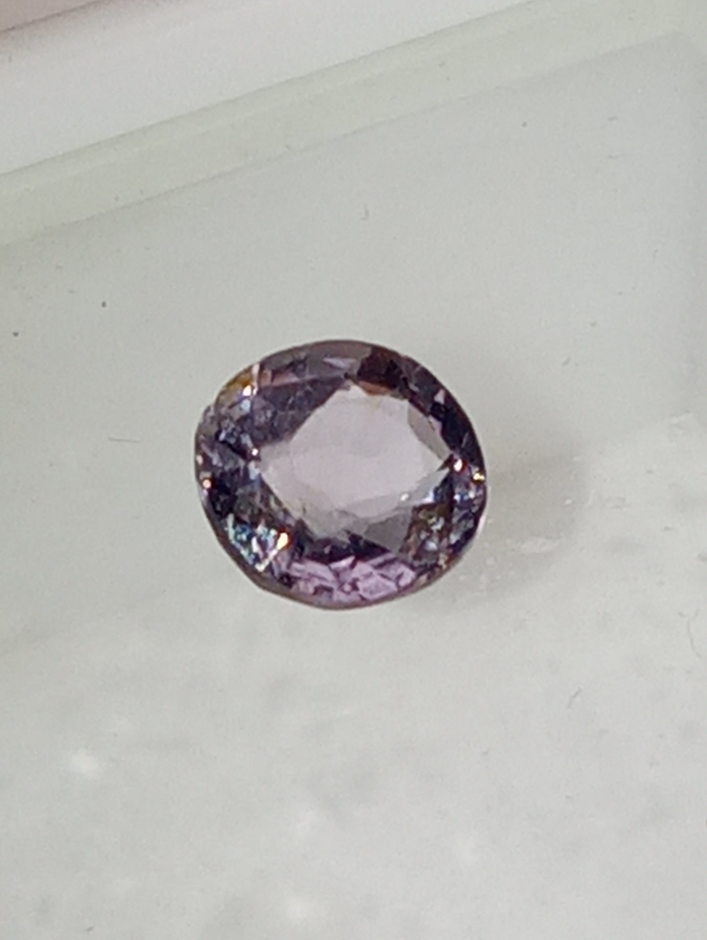spinel gemstone Burmese, lavender 6mmx5.5mm oval cut, .76ct