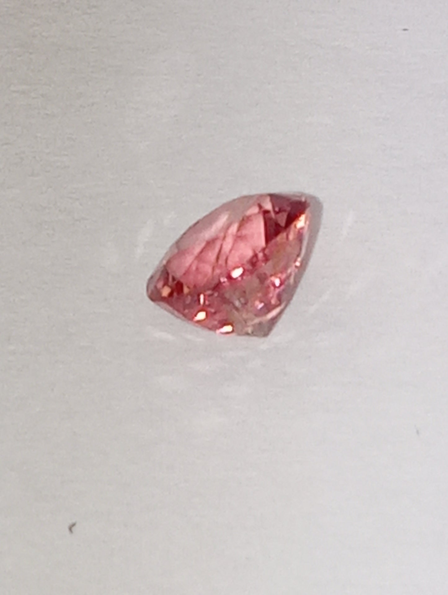 spinel gemstone Burmese, orange-pink, 6mm round cut, .84ct