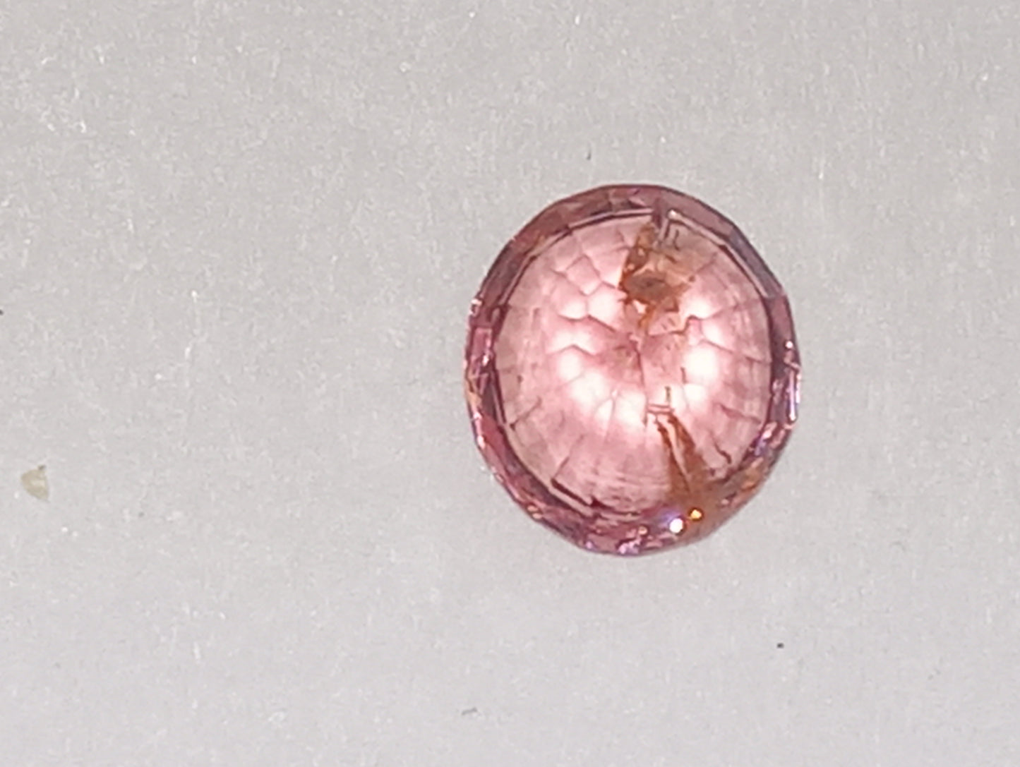 spinel gemstone Burmese, orange-pink, 6mm round cut, .84ct