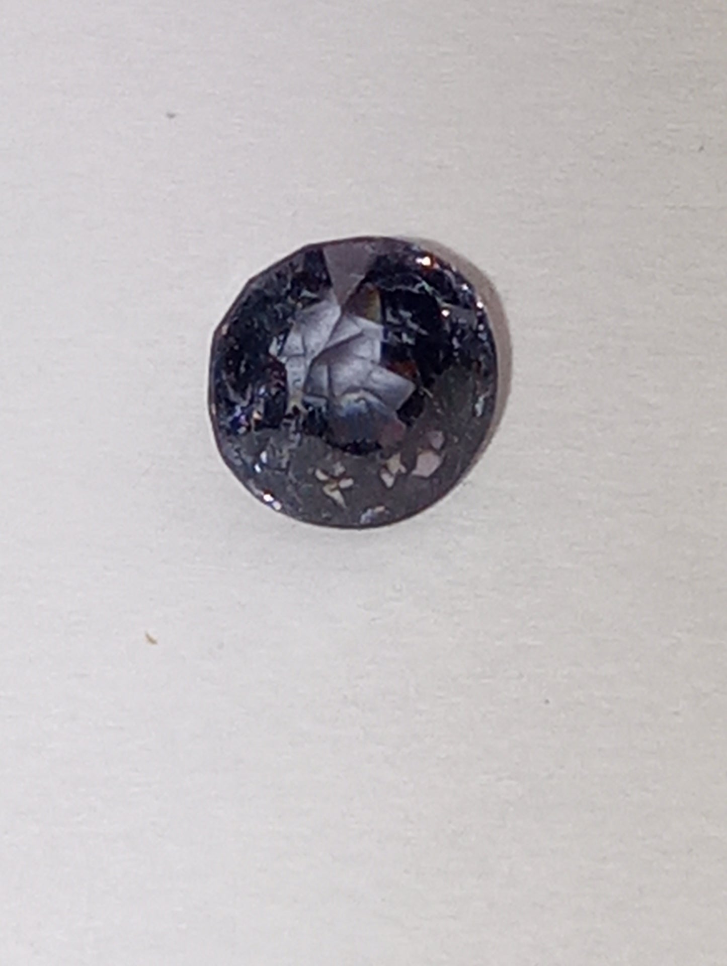 spinel gemstone Burmese, violet blue, 5.5mm round cut, .93ct
