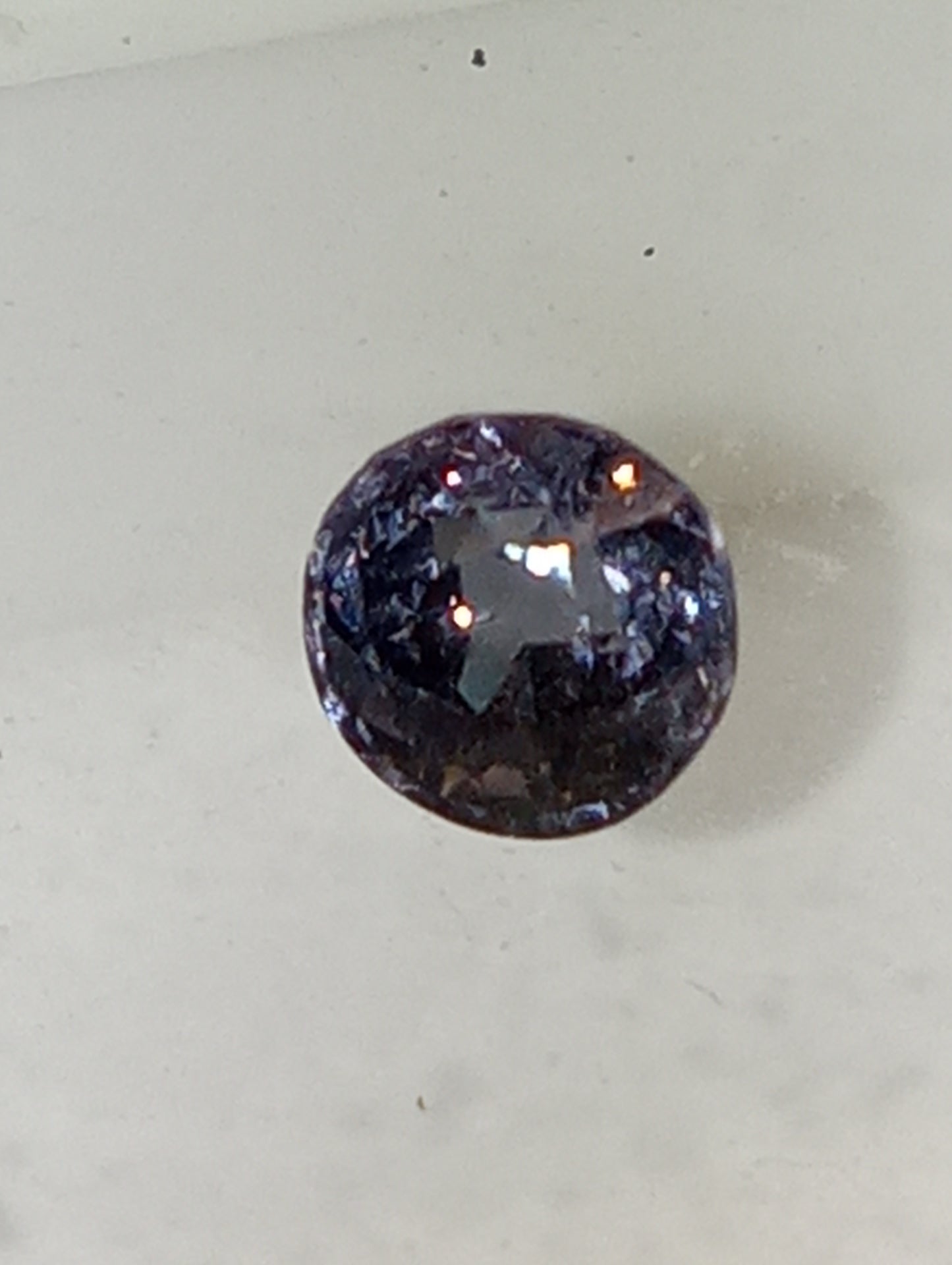 spinel gemstone Burmese, violet blue, 5.5mm round cut, .93ct