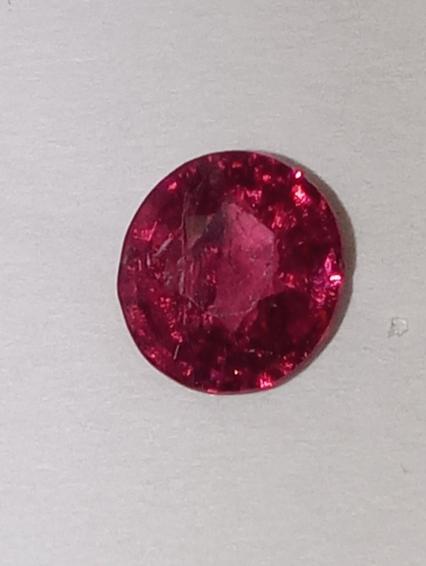 spinel gemstone Burmese, red, 6mmx6.5mm, oval cut, .96ct