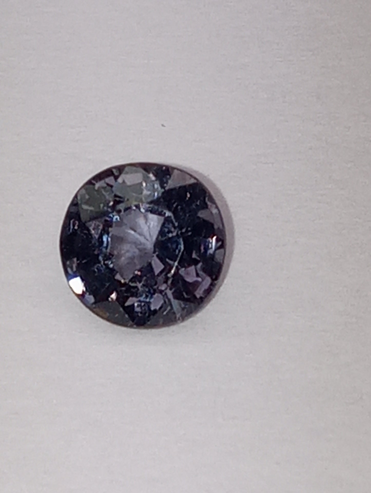 spinel gemstone Burmese, blue, 6mm round cut, .76ct