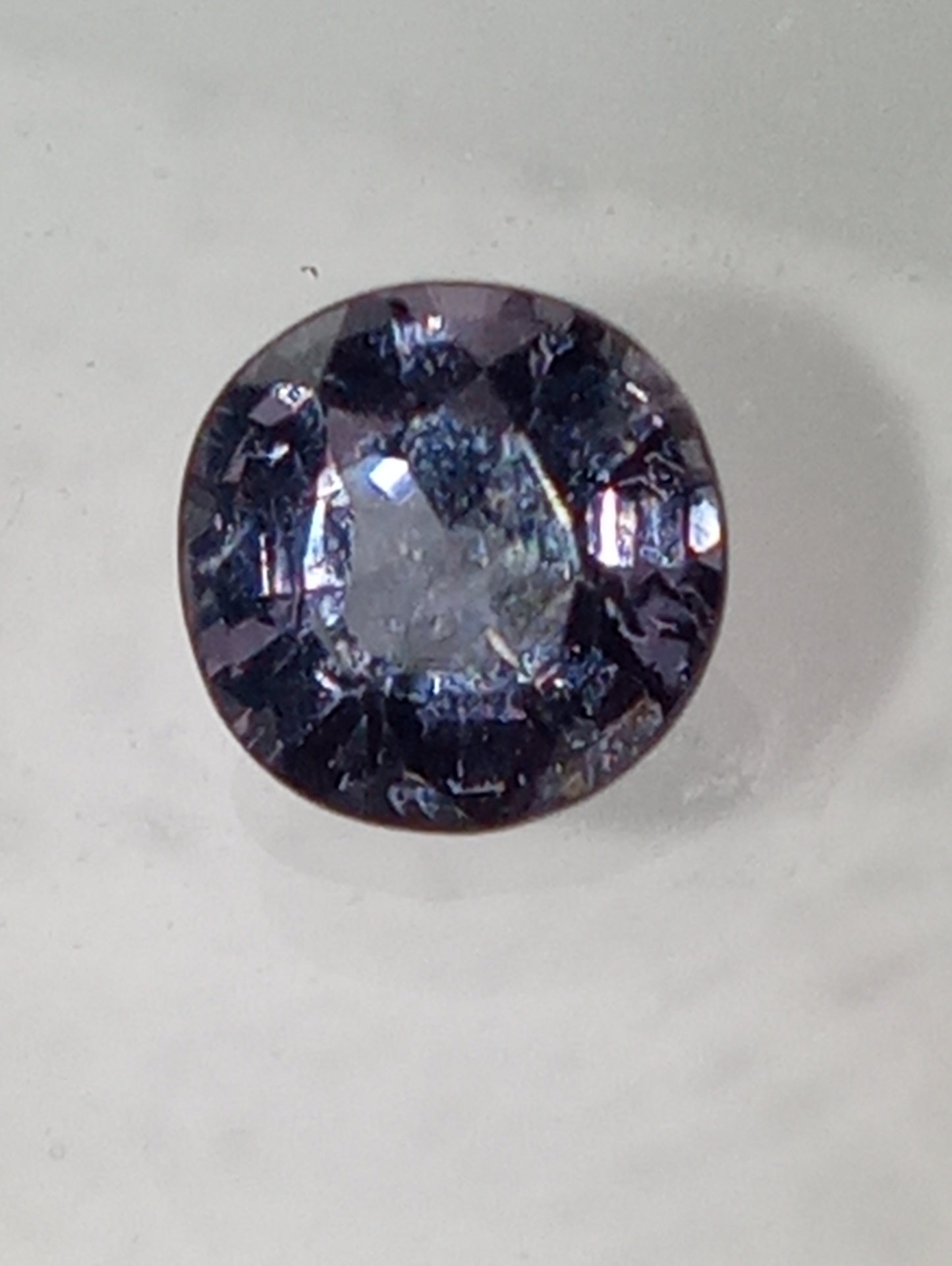 spinel gemstone Burmese, blue, 6mm round cut, .76ct