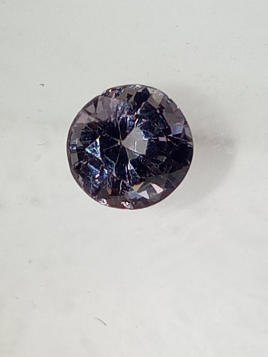 spinel gemstone Burmese, purple, 6mm round cut, .86ct
