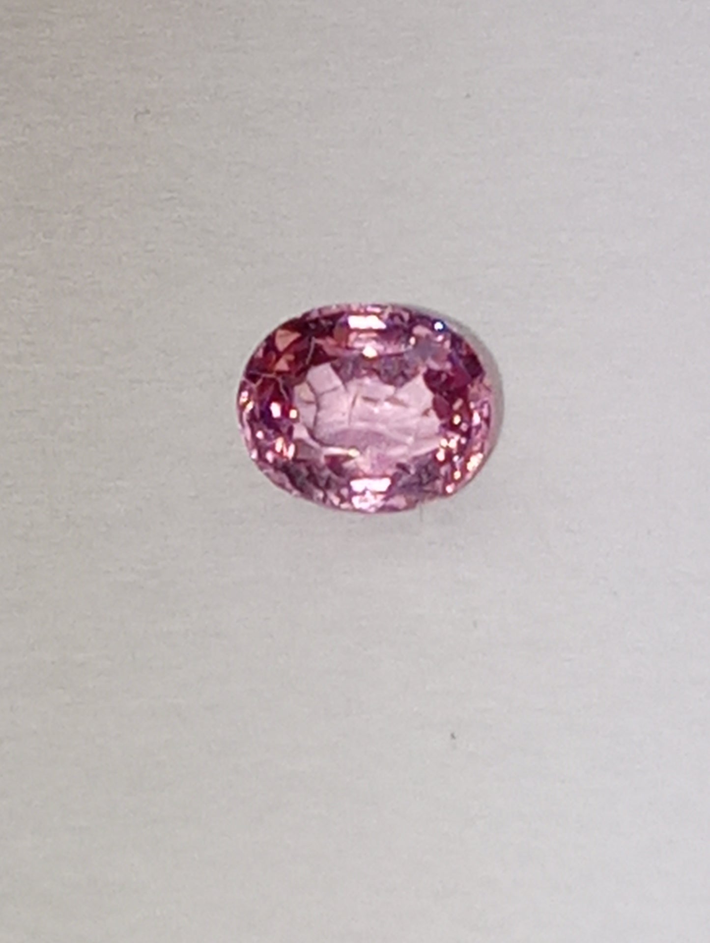 spinel gemstone Burmese, pink, 5mmx4mm oval cut, .63ct