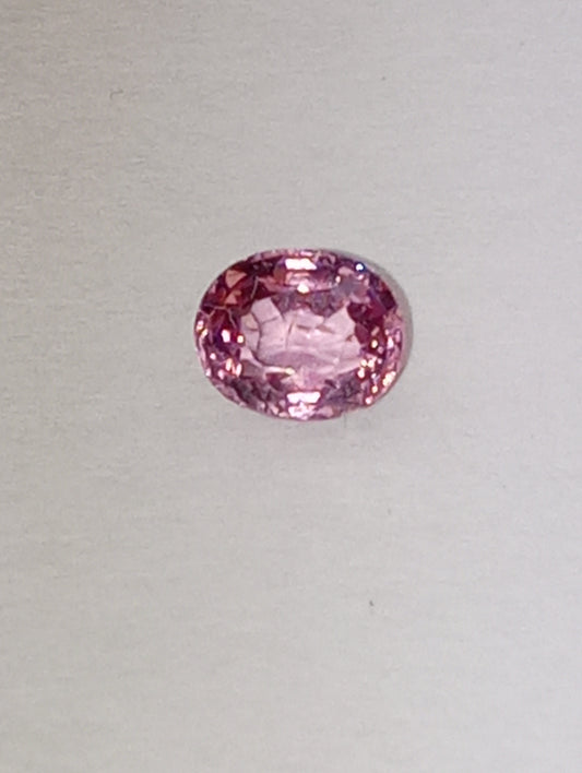 spinel gemstone Burmese, pink, 5mmx4mm oval cut, .63ct