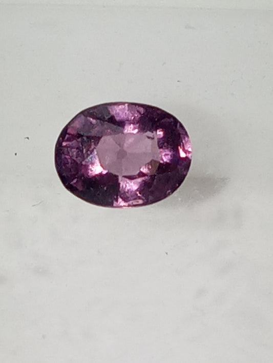 spinel gemstone Burmese, pinky purple, 5mmx4mm oval cut, .62ct