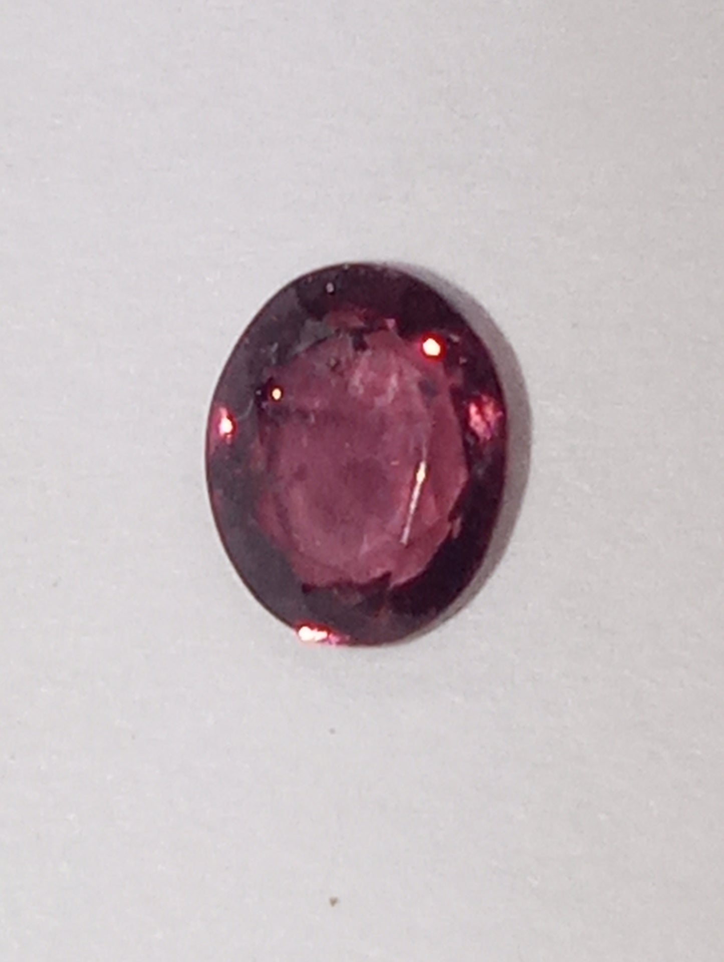 spinel gemstone Burmese, pinky purple, 5mmx4mm oval cut, .74ct