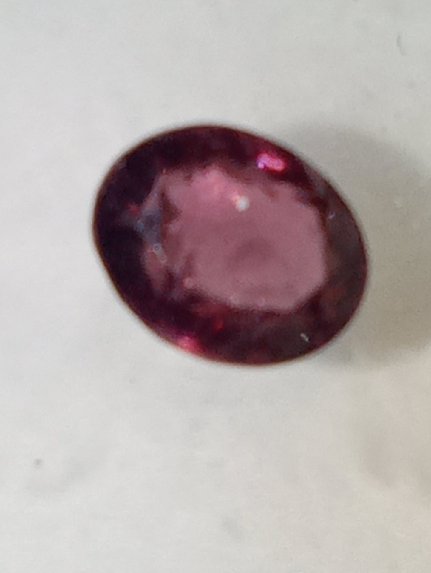 spinel gemstone Burmese, pinky purple, 5mmx4mm oval cut, .74ct