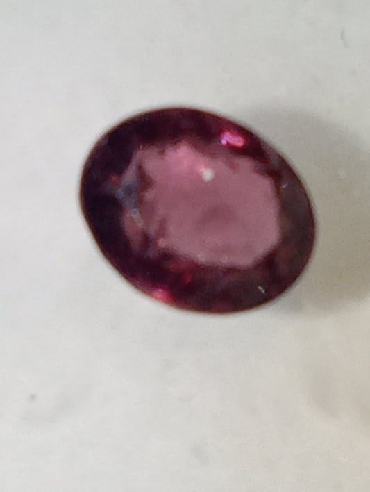 spinel gemstone Burmese, pinky purple, 5mmx4mm oval cut, .74ct