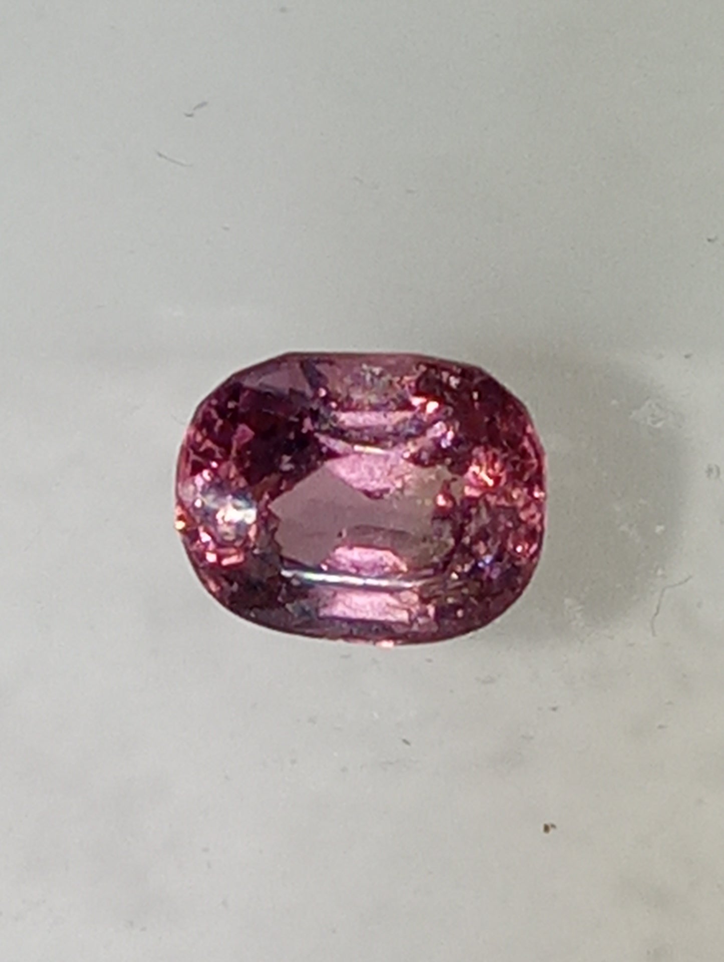 spinel gemstone Burmese, pink, 5.5mmx5mm oval cut, .86ct