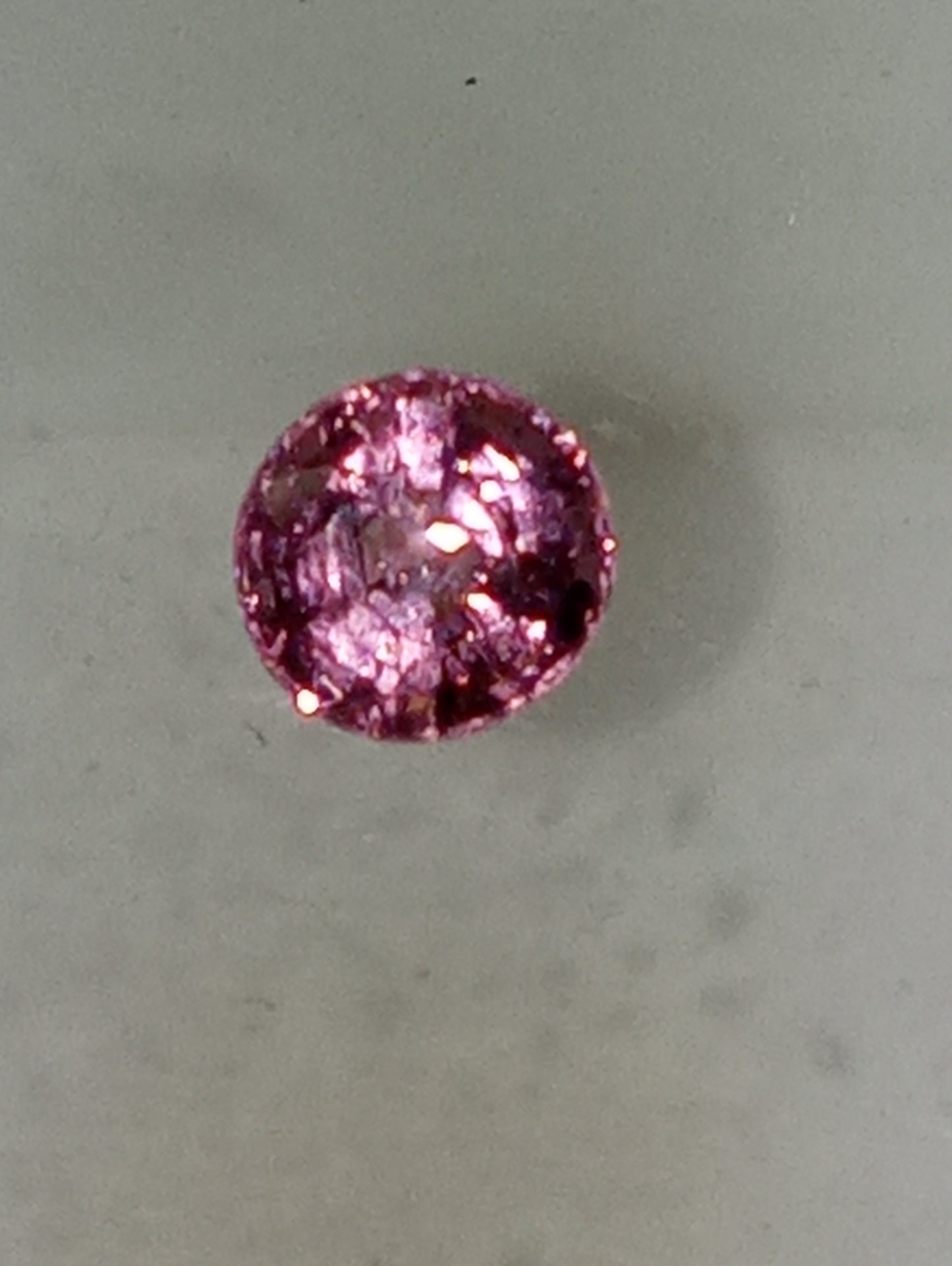spinel gemstone Burmese, pink, 5mm round cut, .59ct