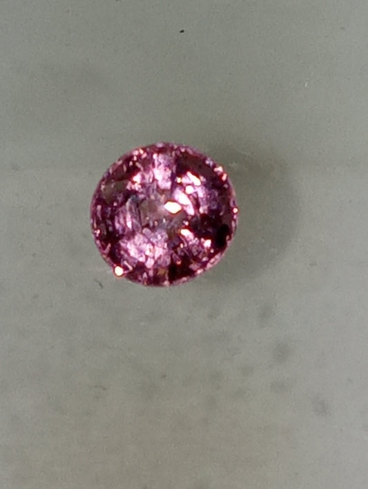 spinel gemstone Burmese, pink, 5mm round cut, .59ct