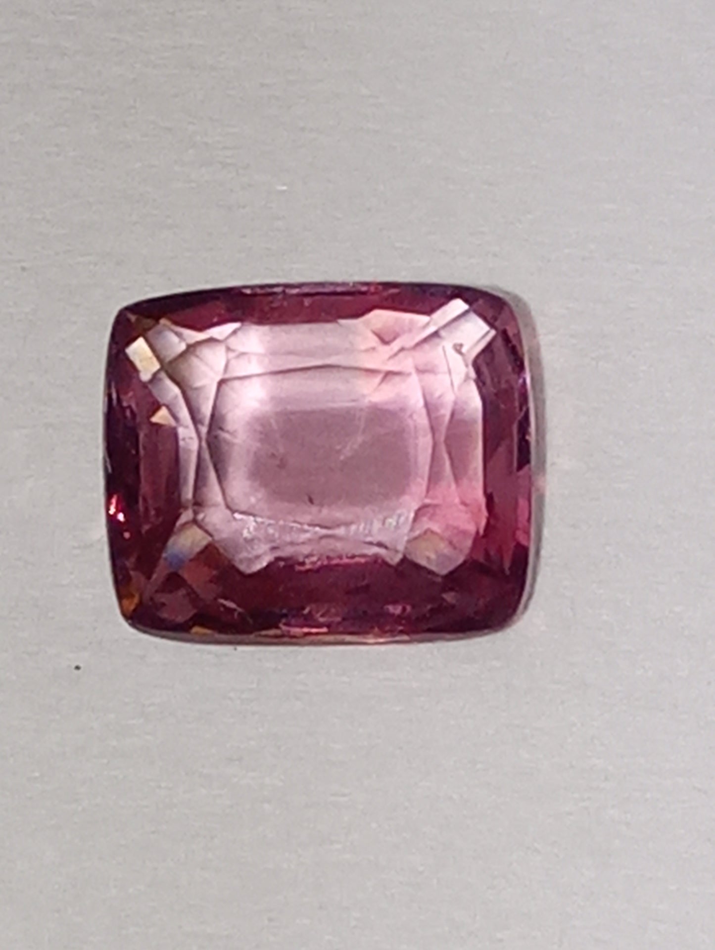spinel gemstone Burmese, pink, cushion cut, shallow cut, .86ct