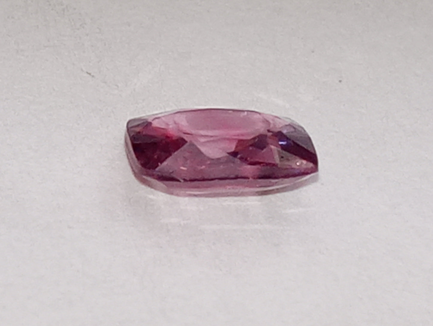 spinel gemstone Burmese, pink, cushion cut, shallow cut, .86ct
