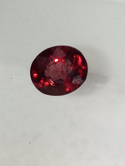 spinel gemstone Burmese, red, 5mmx4mm oval cut, .54ct