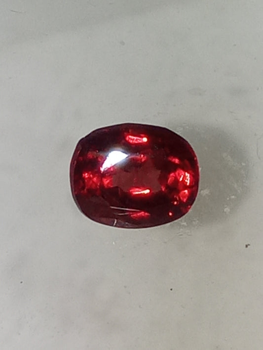 spinel gemstone Burmese, red, vivid, 5mmx4mm oval cut, .51ct