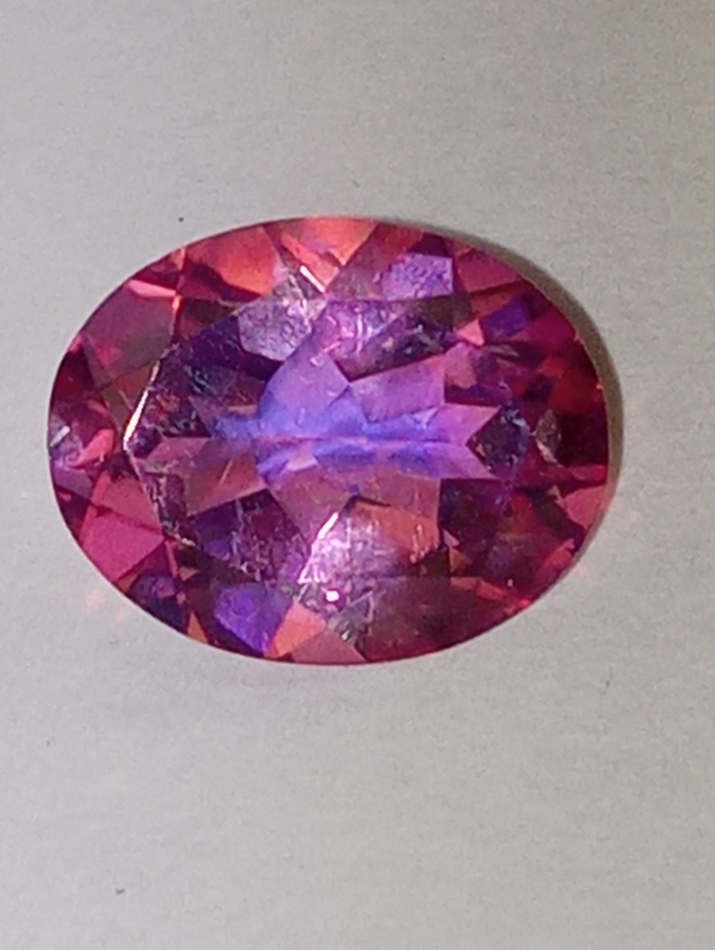 topaz gemstone mystic pure pink, 10mmx8mm oval shape, 2.50ct