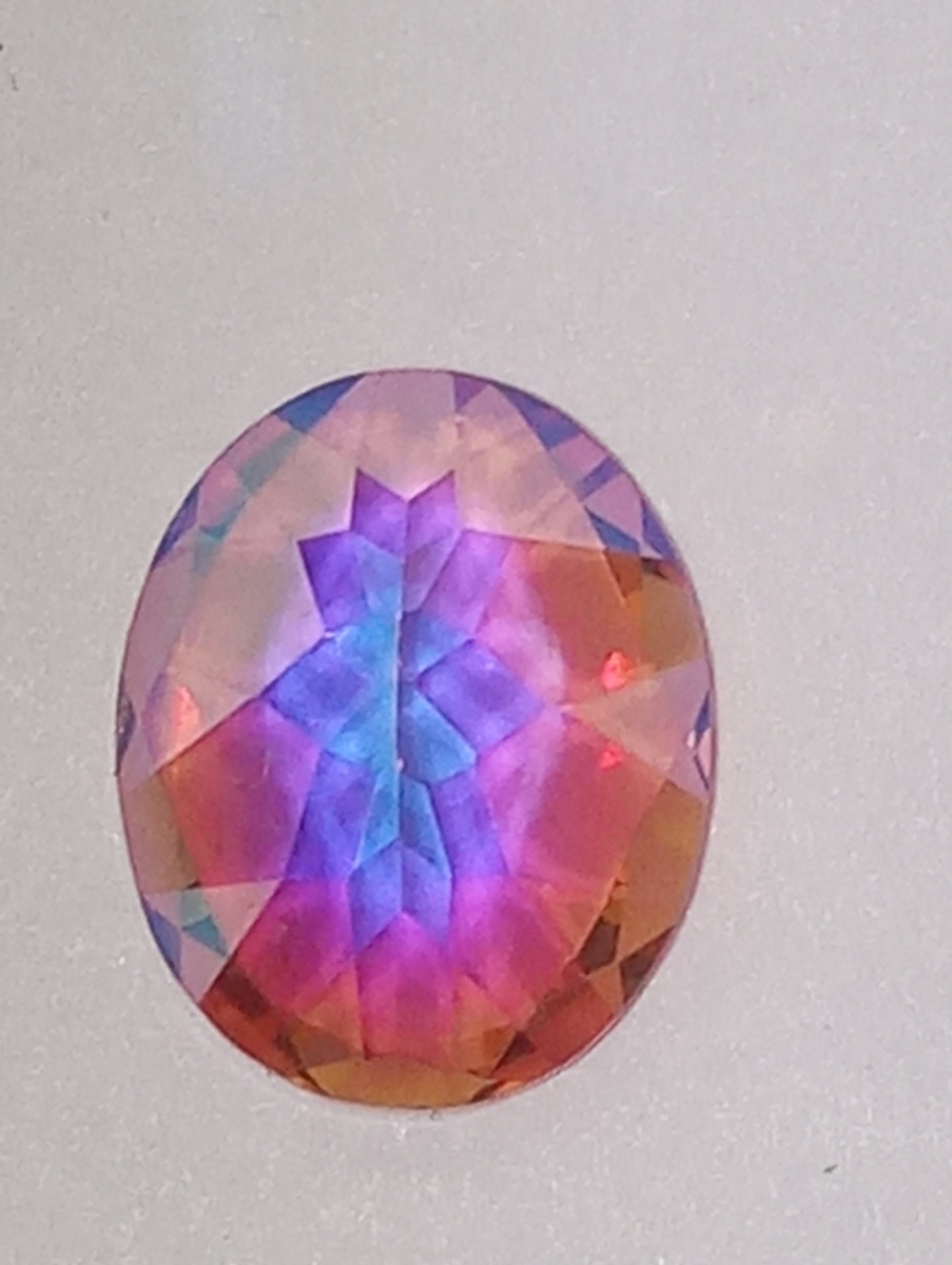 topaz gemstone mystic pure pink, 10mmx8mm oval shape, 2.50ct