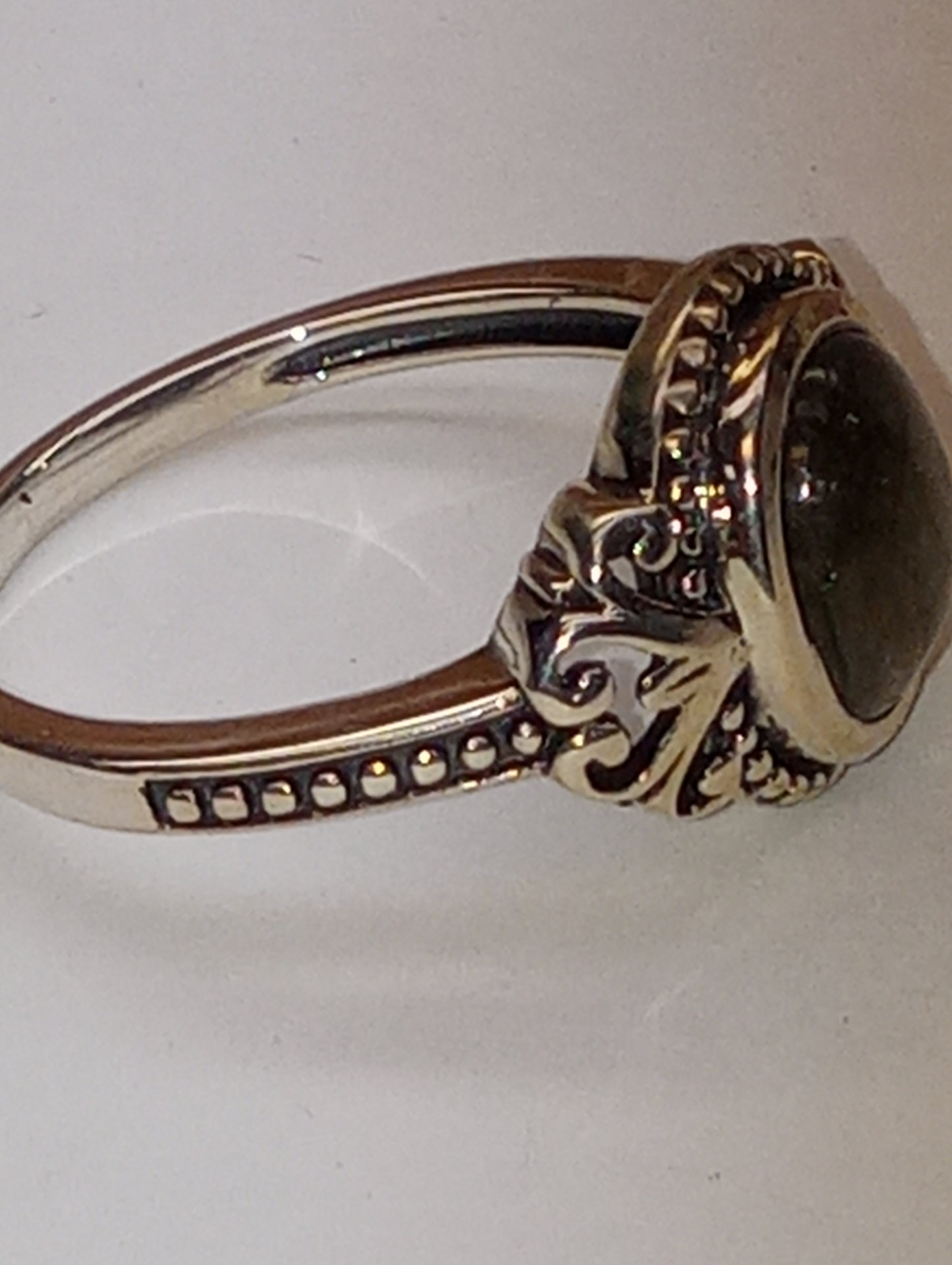 ring labradorite Malagacy in sterling silver, size 10, 3.25ctw