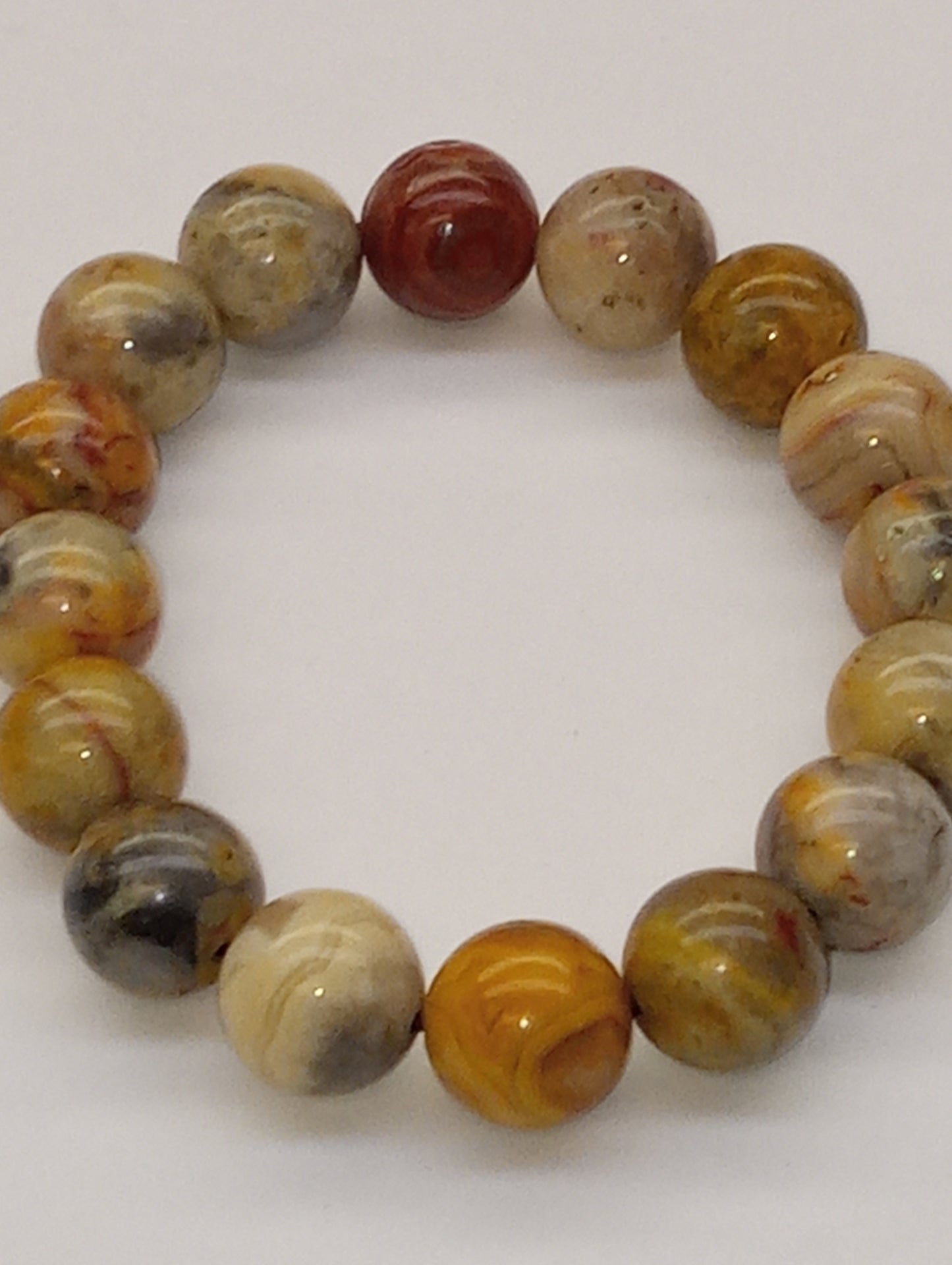 bracelet agate crazy lace beaded stretch, 40ct