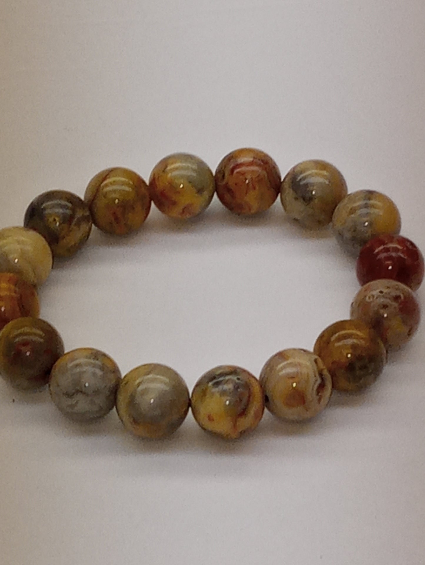 bracelet agate crazy lace beaded stretch, 40ct