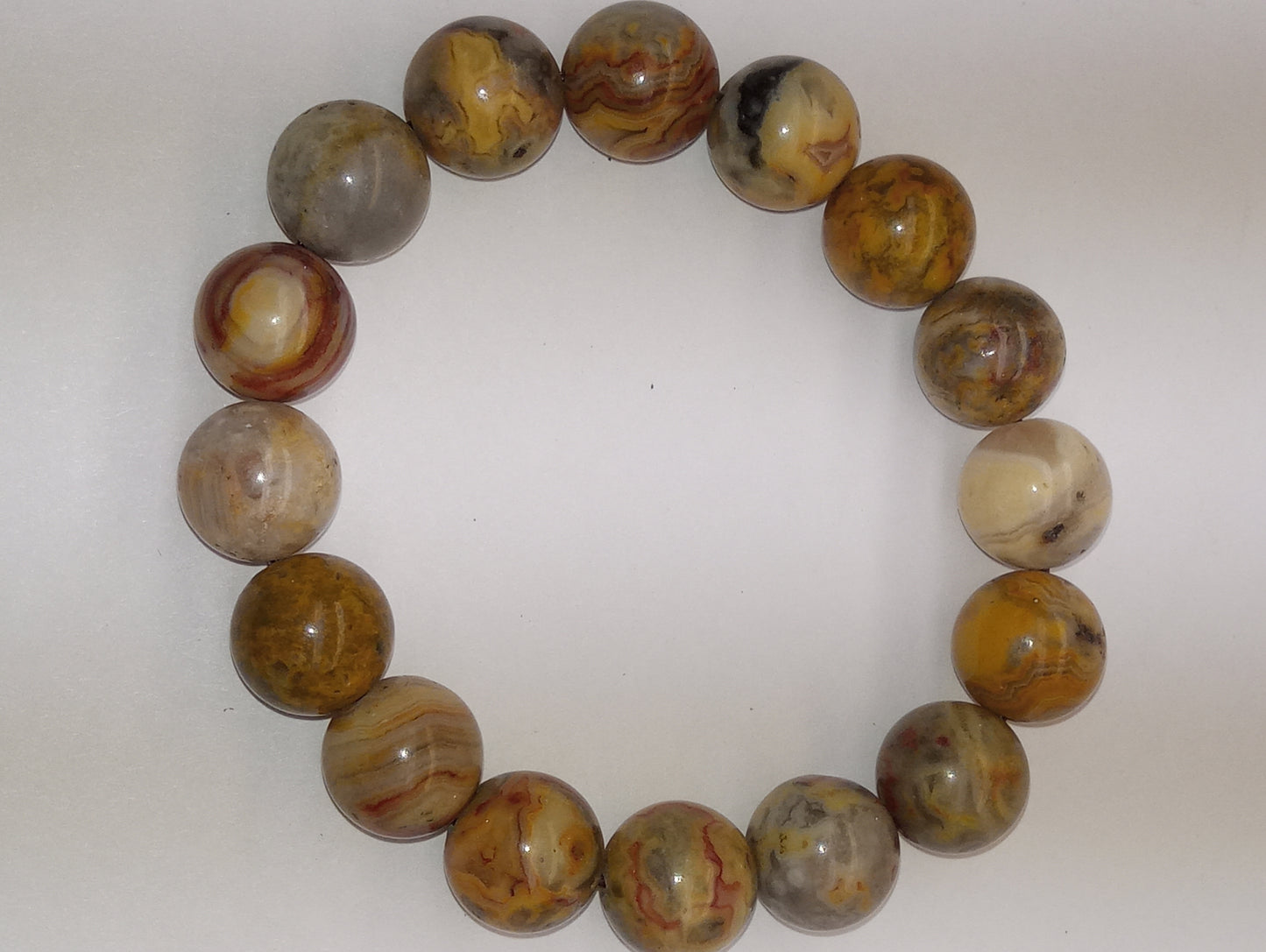 bracelet agate crazy lace beaded stretch, 40ct