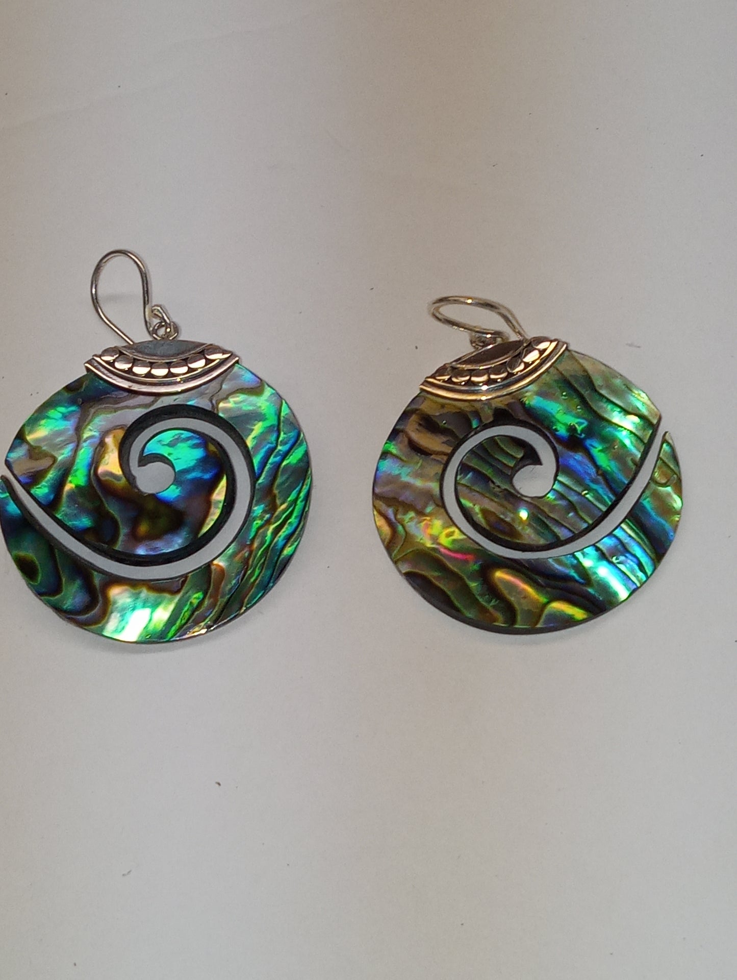 earrings abalone shell in sterling silver(large)