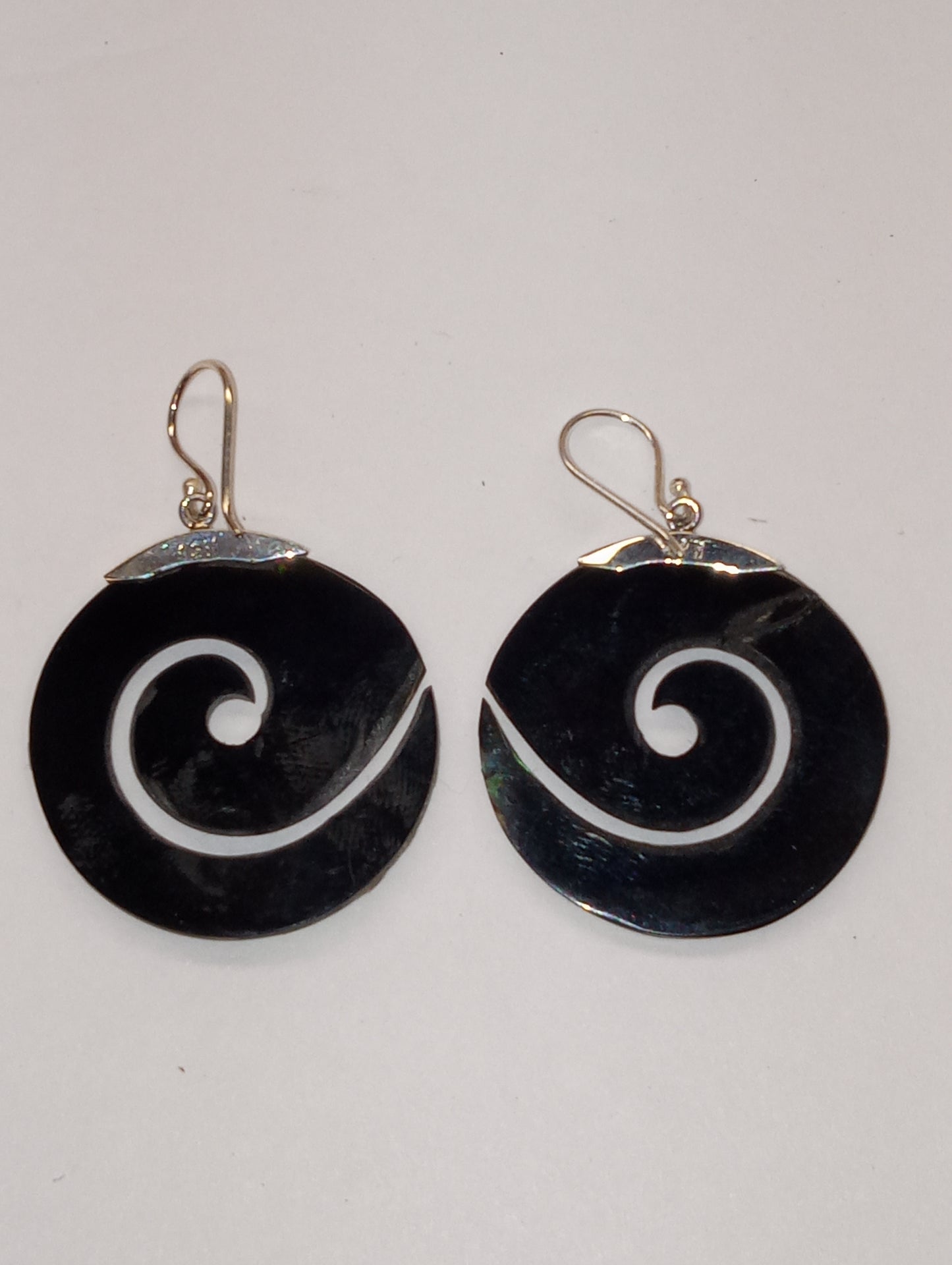 earrings abalone shell in sterling silver(large)