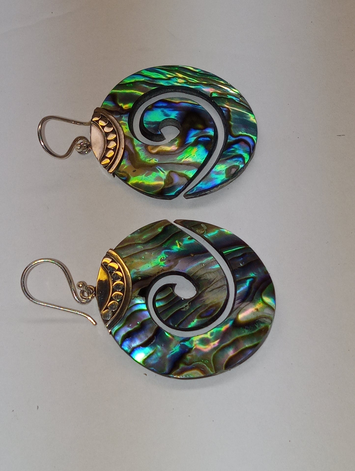 earrings abalone shell in sterling silver(large)