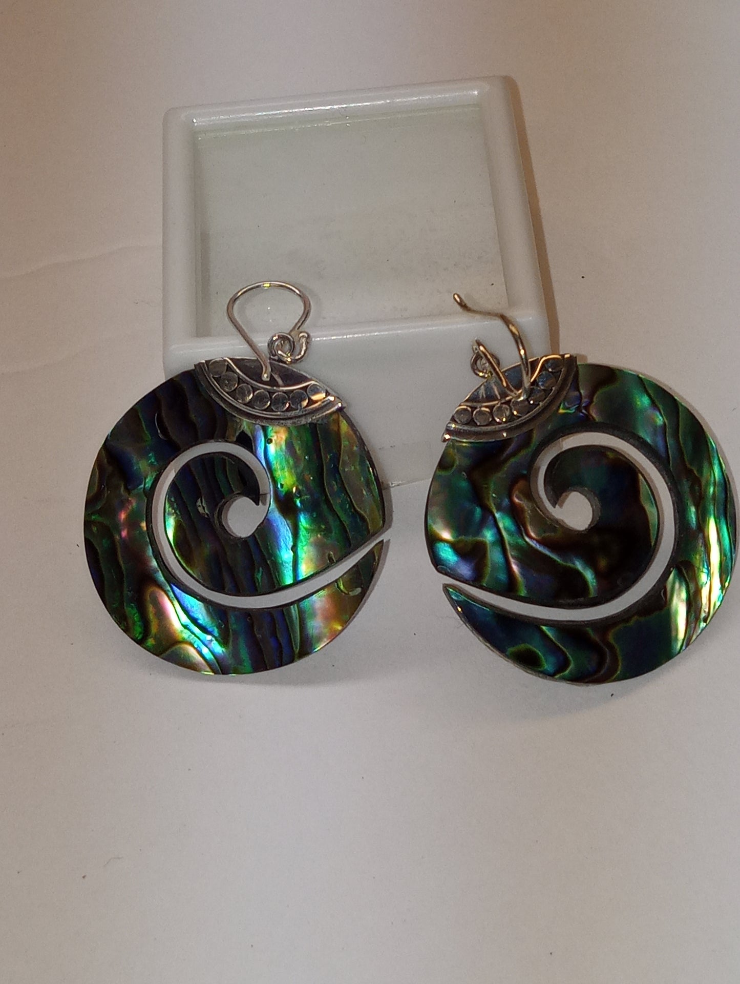 earrings abalone shell in sterling silver(large)