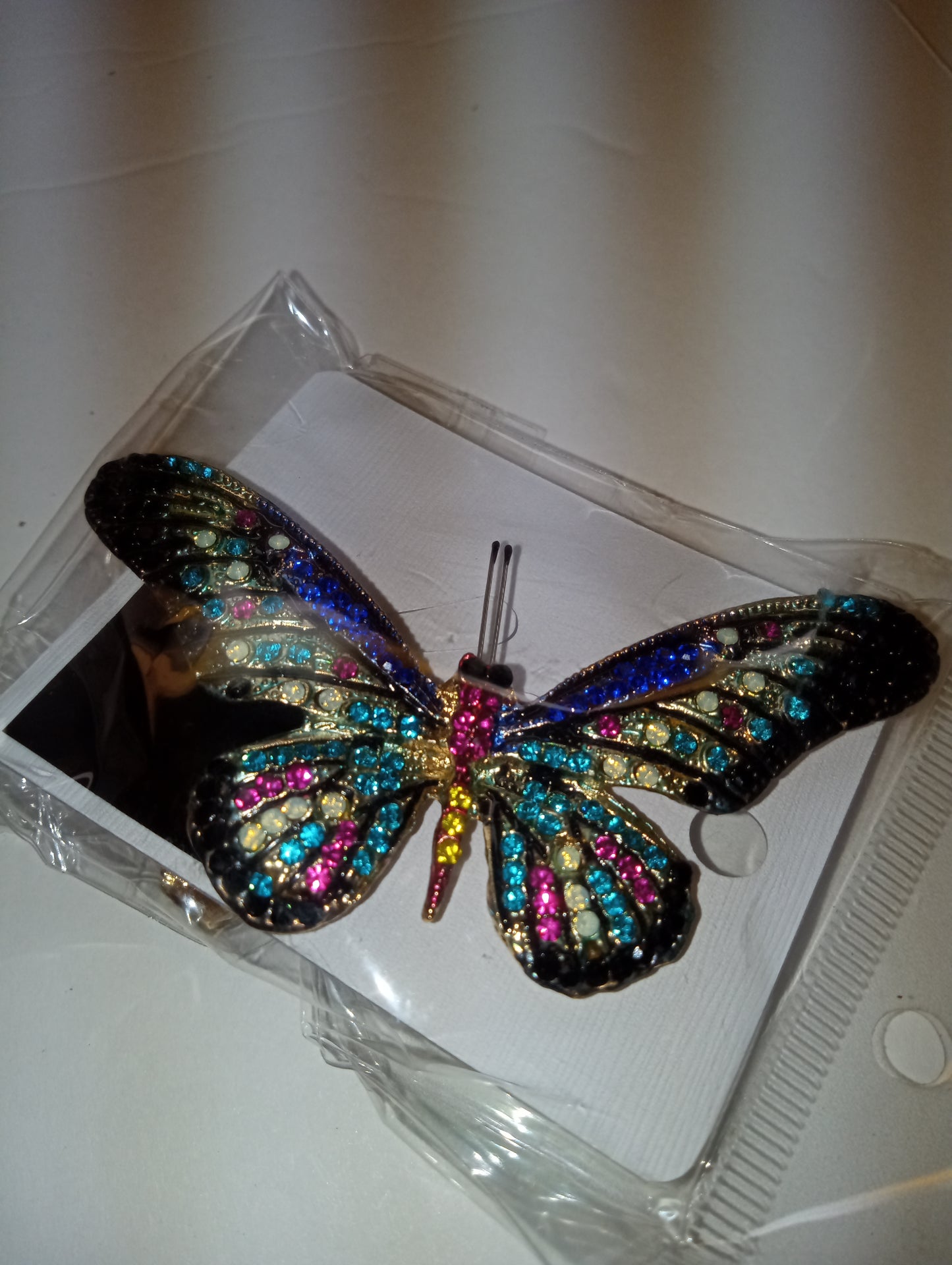 brooches multi-gemstone, simulated pearl, enameled dog and butterfly in dualtone multi resin crystal