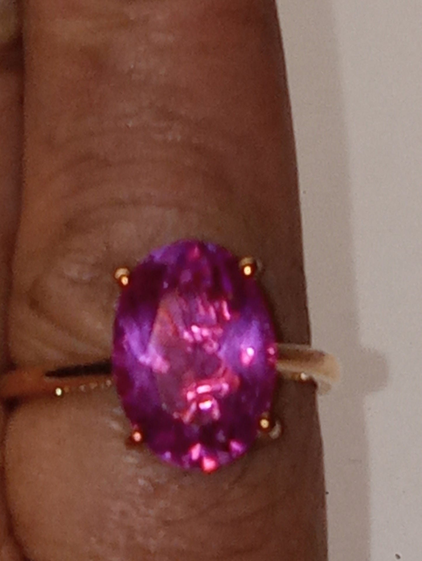 ring quartz pink in vermeil rose gold over sterling silver, size 9, 6.15ctw
