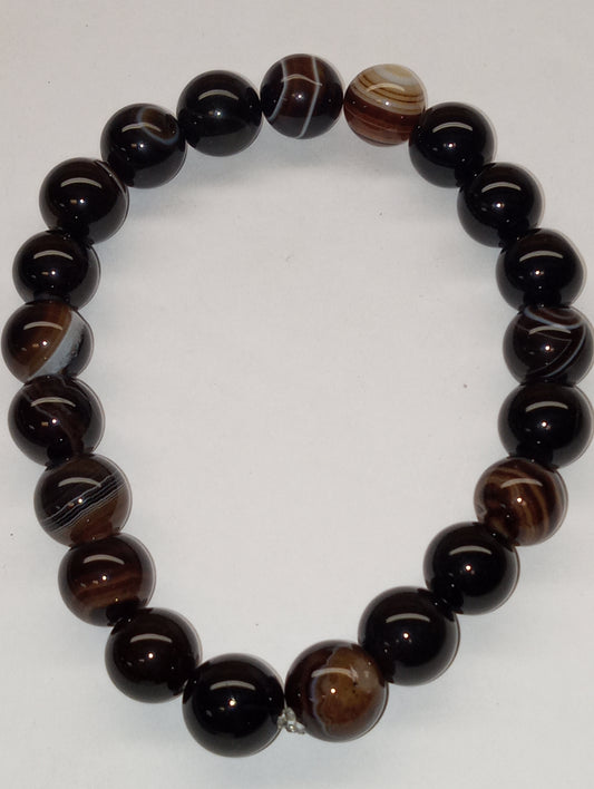 bracelet agate brown stretch, 151cts