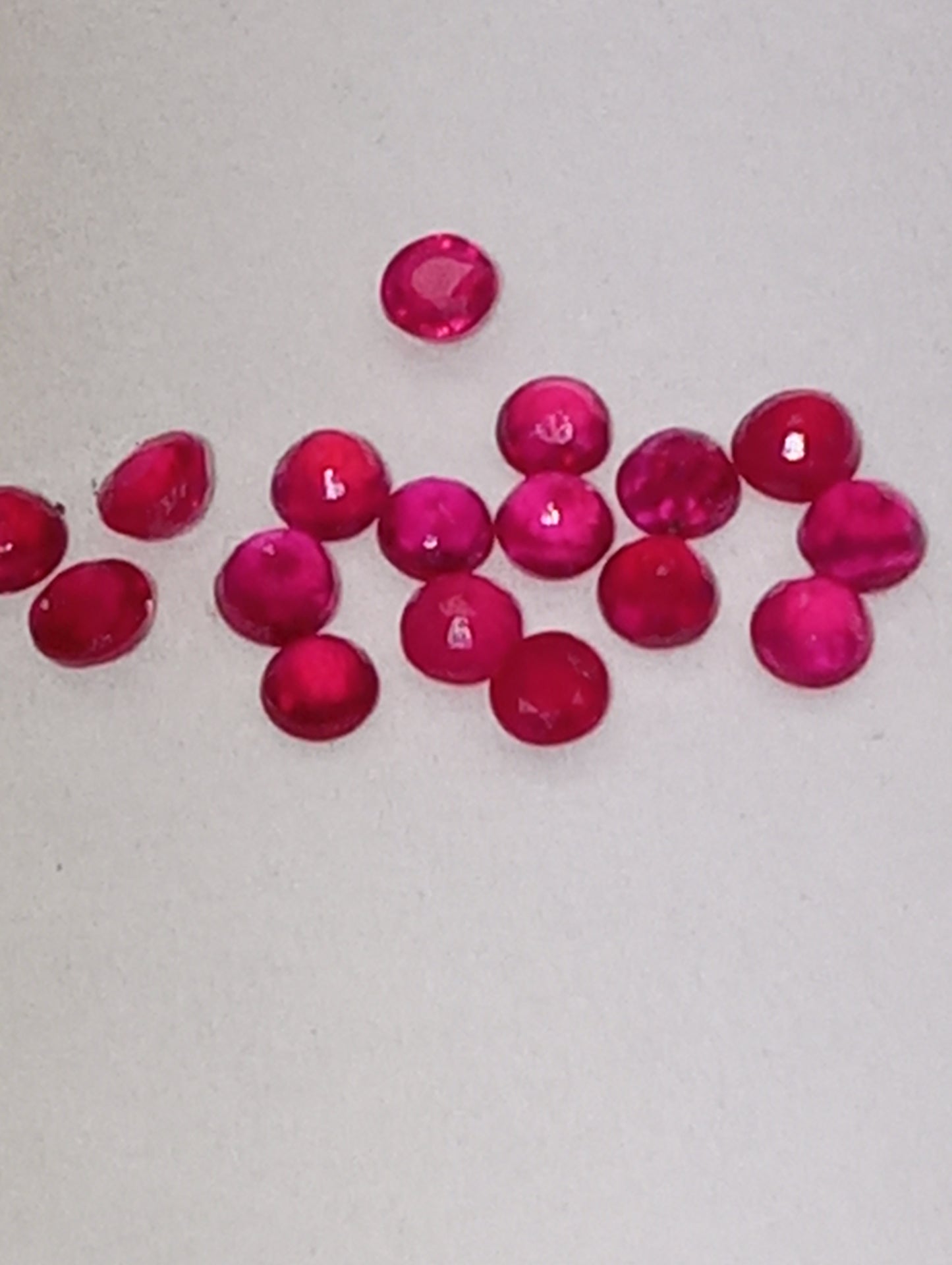 ruby gemstones Burma, 2mm rounds, .88ctw, 16 stones