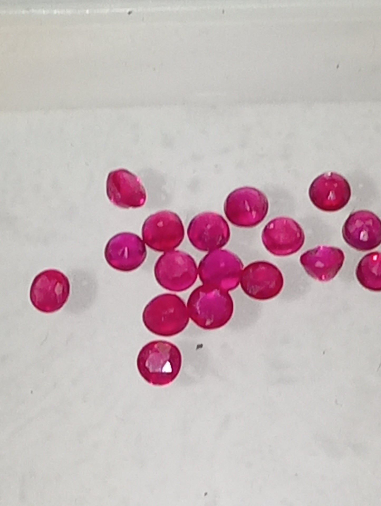 ruby gemstones Burma, 2mm rounds, .88ctw, 16 stones