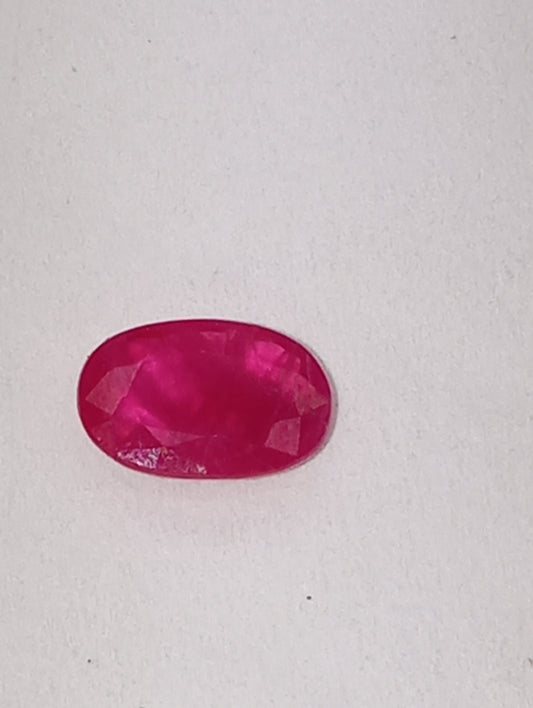 ruby gemstone Burma, 6mmx4mm oval cut, .53ct