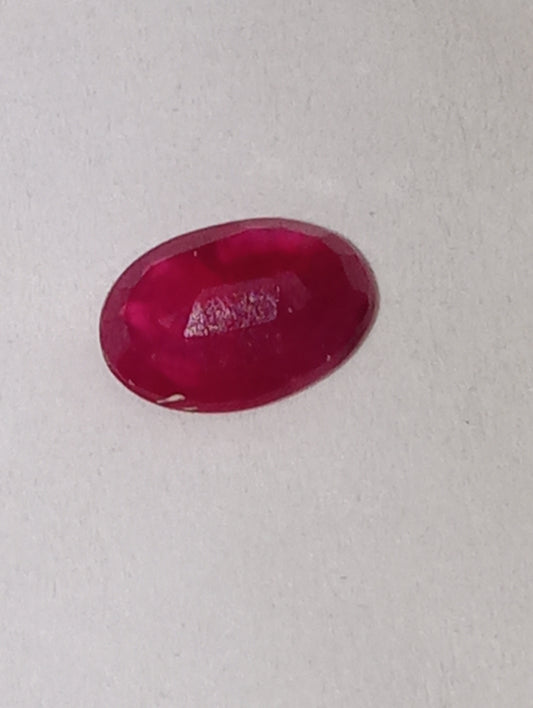 ruby gemstone Burma, 6mmx4mm oval cut, .62ct