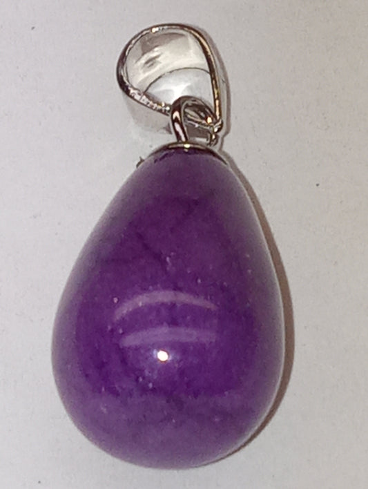 pendant phosphosiderite, drop, rhodium over sterling silver 9.50ctw
