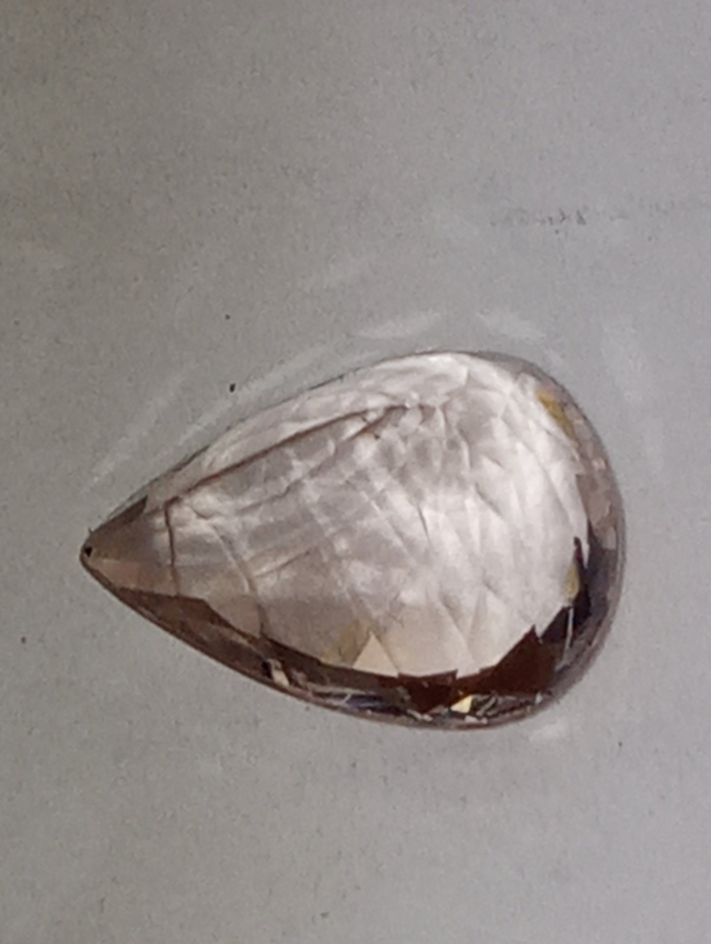 morganite gemstone 10.5mmx8.5mm pear cut, 2.65ct
