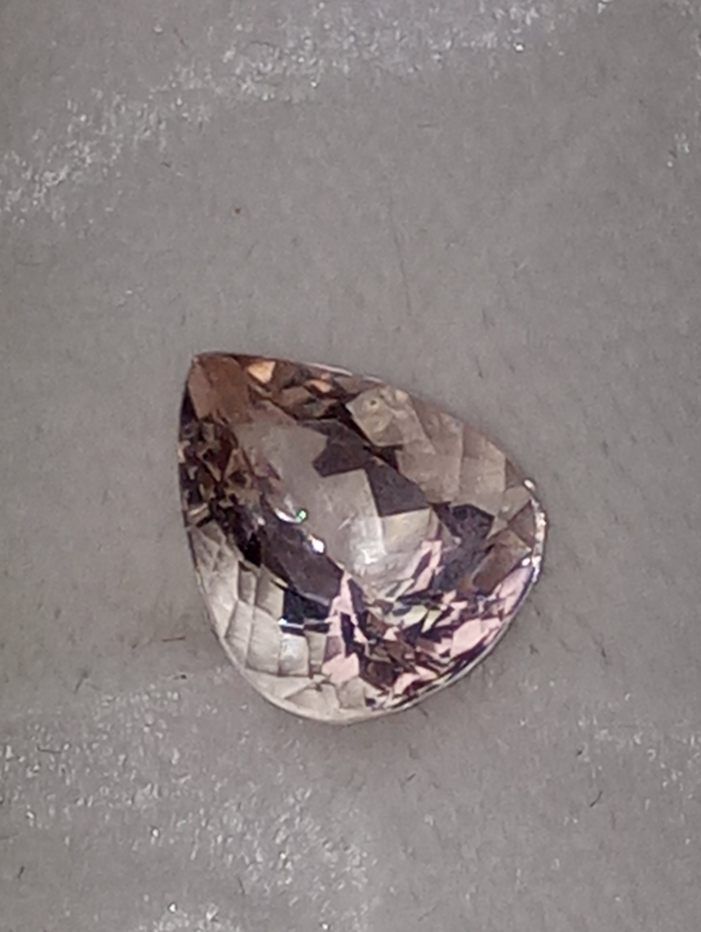 morganite gemstone 10.5mmx8.5mm pear cut, 2.65ct