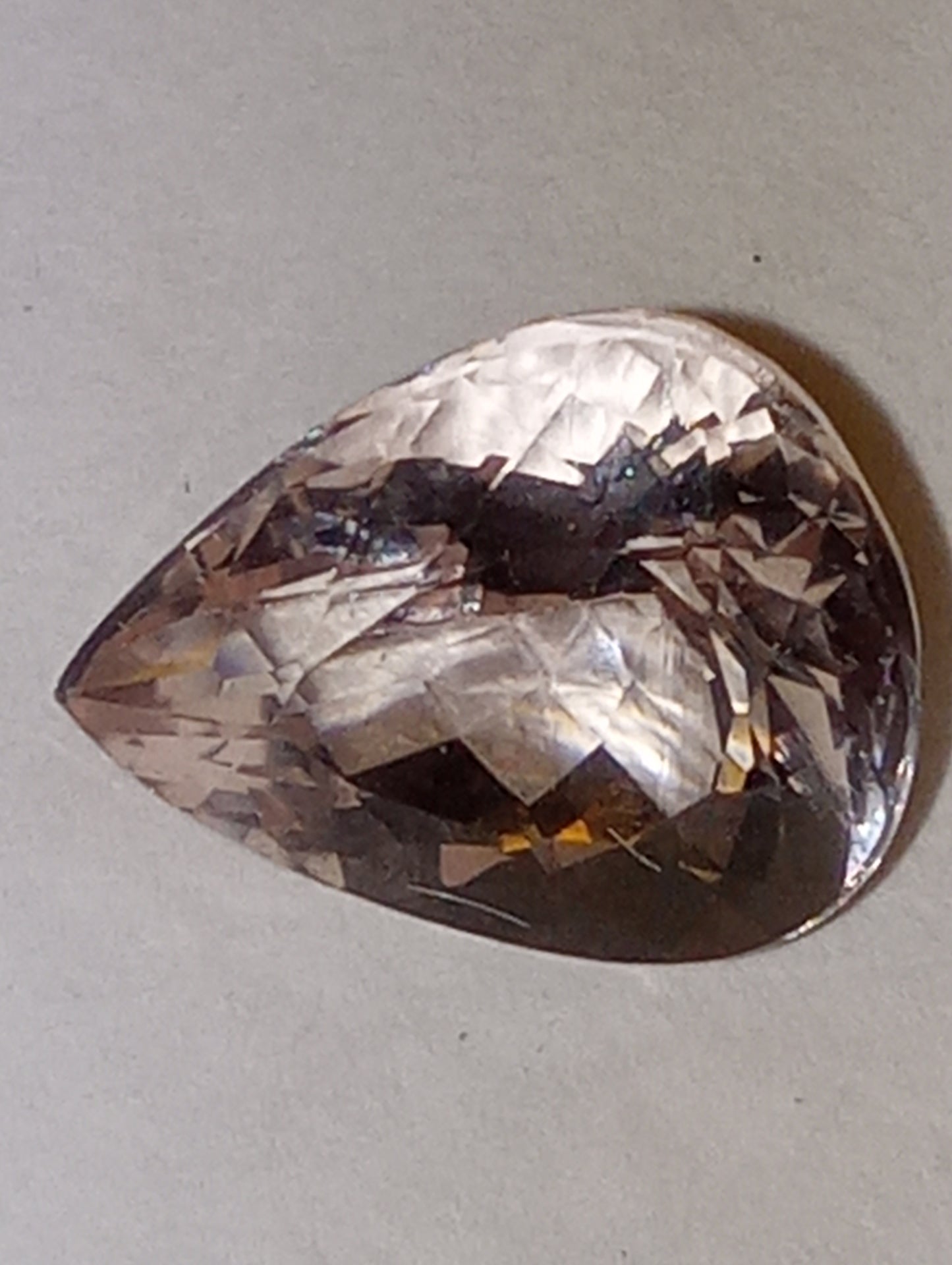 morganite gemstone 10.5mmx8.5mm pear cut, 2.65ct