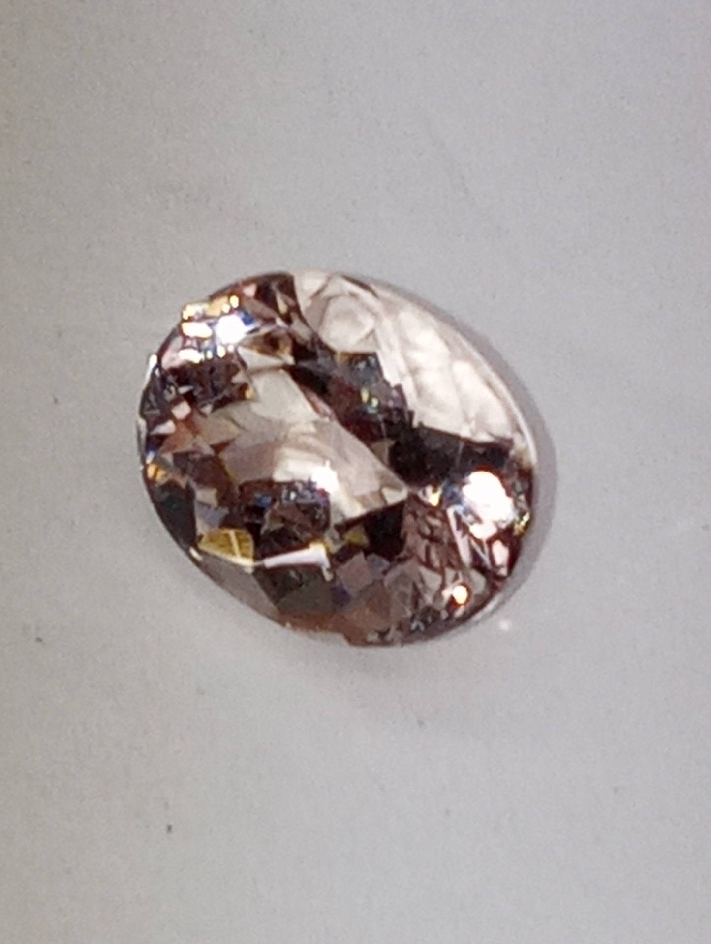 morganite gemstone 10mmx8mm oval cut , 2.91ct