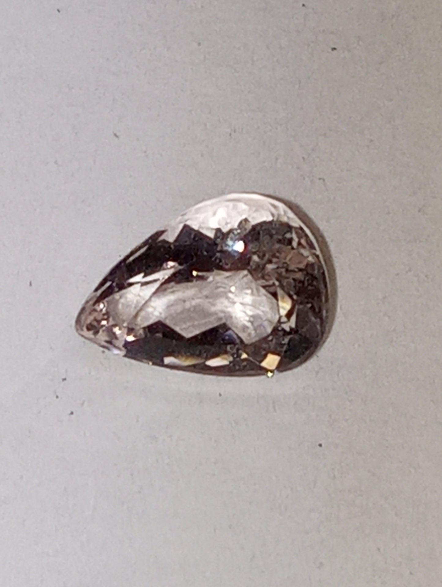 morganite gemstone pear shape, 8mmx6mm, 1.20ct