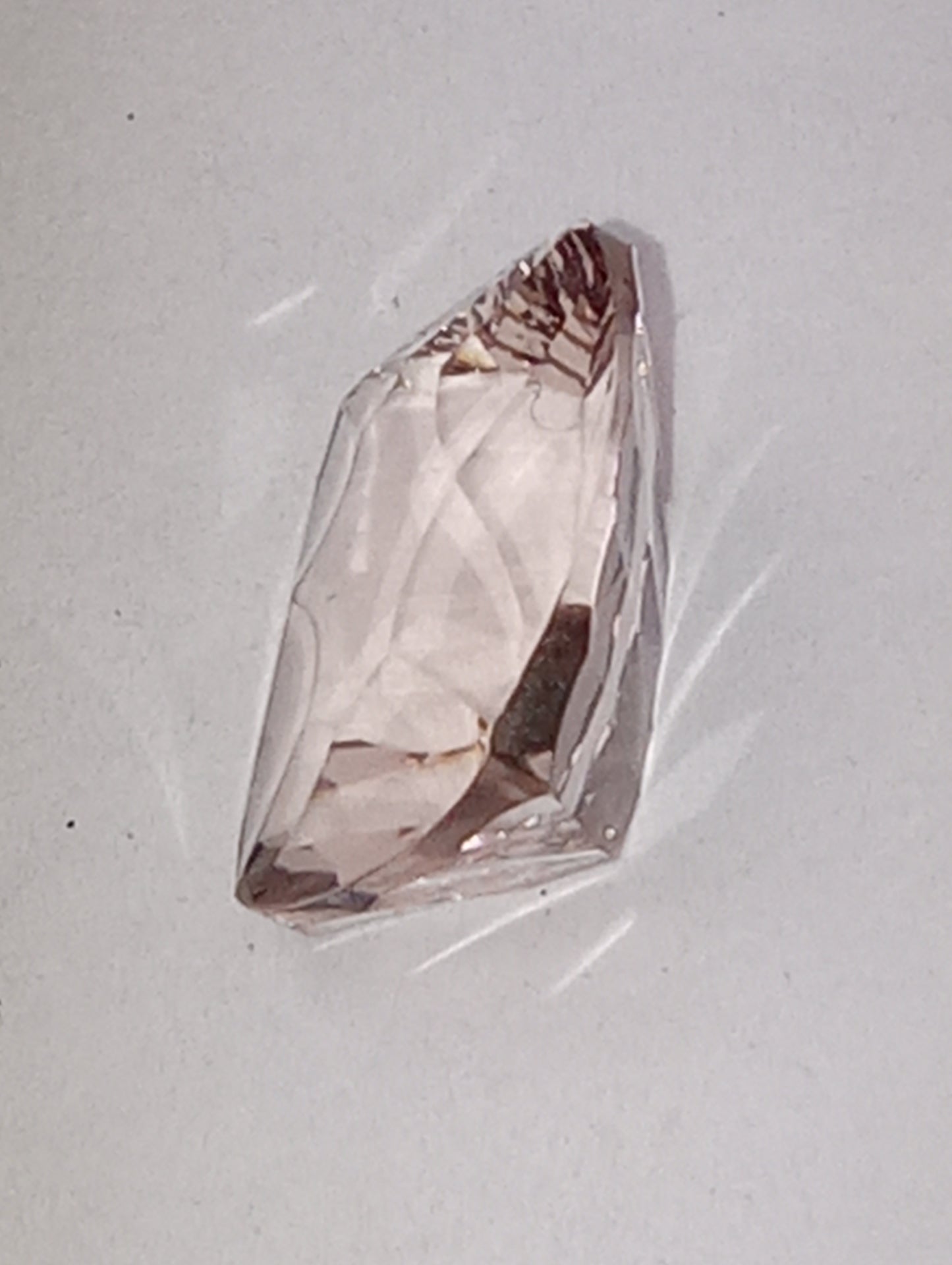 morganite gemstone quantum cut, 11mmx9mm, 3.14ct